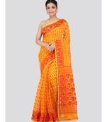 Yellow Pure Cotton Hand Woven Saree Without Blouse