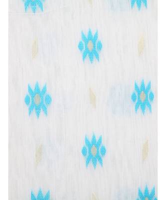 White Pure Cotton Hand Woven Saree Without Blouse 4