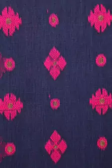 Blue Pure Cotton Hand Woven Saree Without Blouse