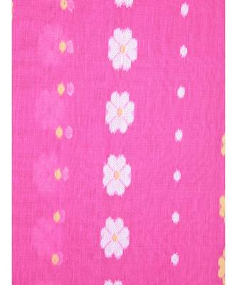 Pink Pure Cotton Hand Woven Saree Without Blouse 4