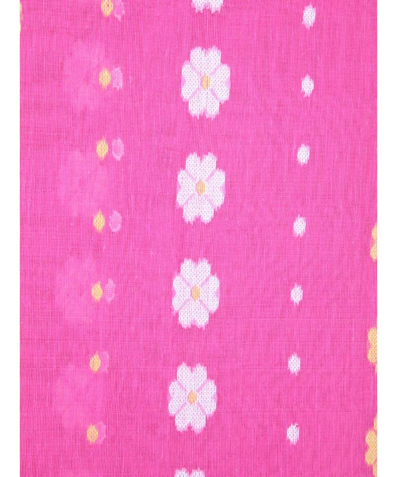 Pink Pure Cotton Hand Woven Saree Without Blouse