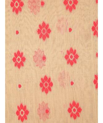 Beige Pure Cotton Hand Woven Saree Without Blouse 4
