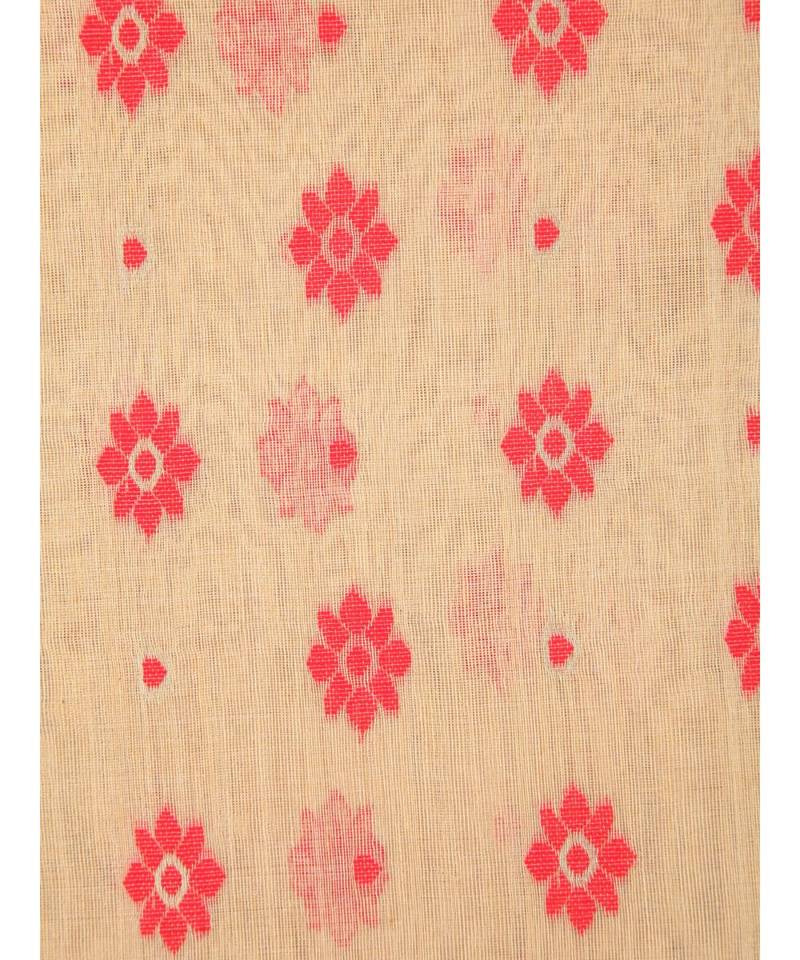 Beige Pure Cotton Hand Woven Saree Without Blouse