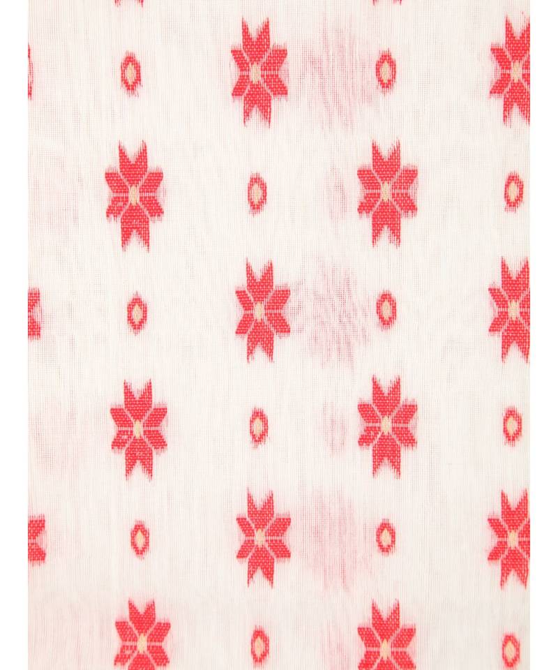 white pure cotton hand woven   saree