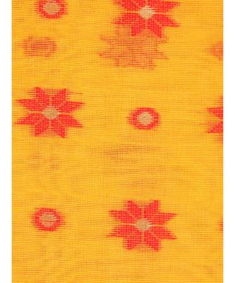 Yellow Pure Cotton Hand Woven Saree Without Blouse 4