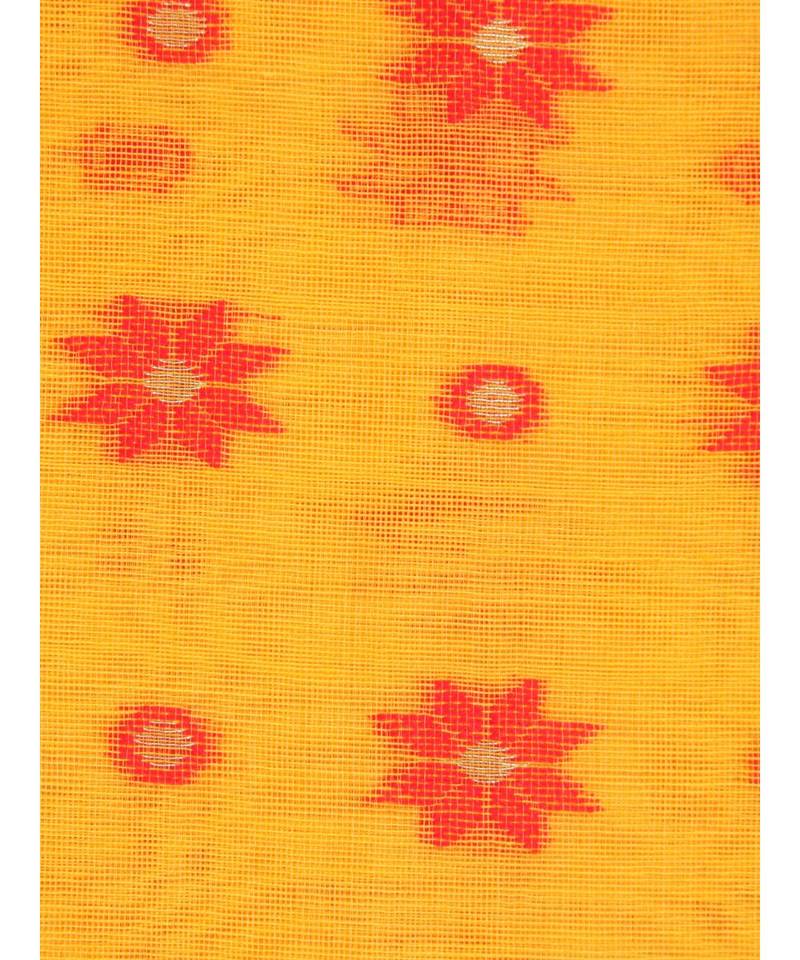 Yellow Pure Cotton Hand Woven Saree Without Blouse