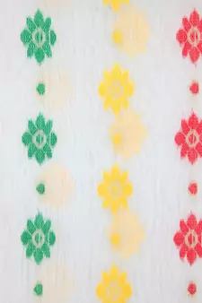 White Pure Cotton Hand Woven Saree Without Blouse