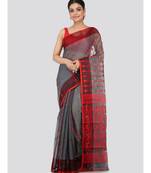 Grey Pure Cotton Hand Woven Saree Without Blouse