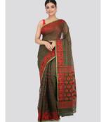 Green Pure Cotton Hand Woven Saree Without Blouse