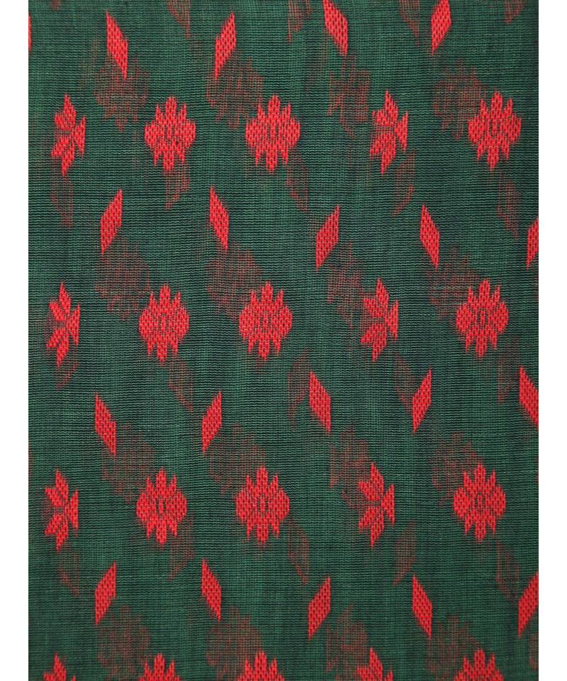 Green Pure Cotton Hand Woven Saree Without Blouse