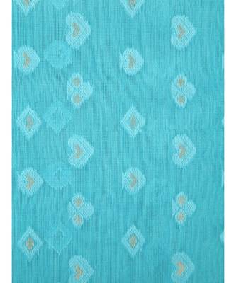 Blue Pure Cotton Hand Woven Saree Without Blouse 4