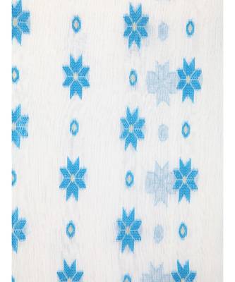 White Pure Cotton Hand Woven Saree Without Blouse 4