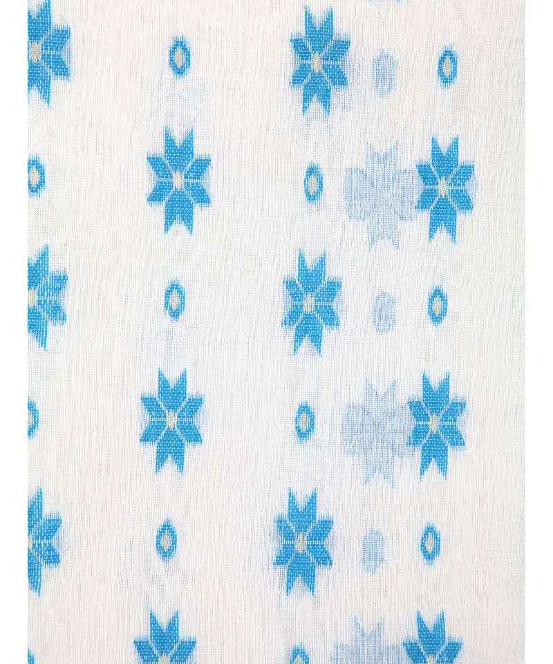 White Pure Cotton Hand Woven Saree Without Blouse