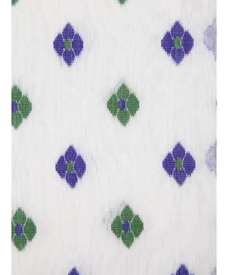 White Pure Cotton Hand Woven Saree Without Blouse 4