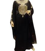 Royal Moroccan Dubai Kaftan Evening Georgette Floor Length Zari Stone Work 