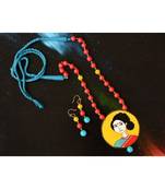 Multicolor metallic Brass   Necklace   pair of earrings & free gift