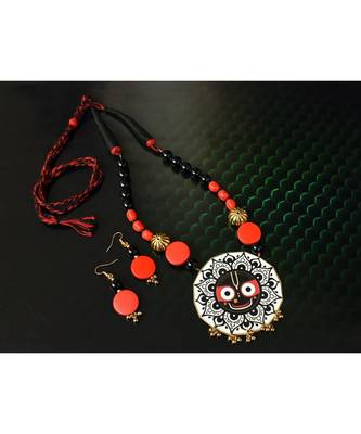 Black metallic Brass   Necklace   pair of earrings & free gift 1