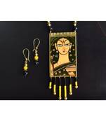 Multicolor metallic Brass   Necklace   pair of earrings & free gift