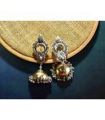 Gold metallic Brass   pair of earrings & free gift