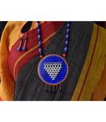 Blue metallic Brass   Necklace   pair of earrings & free gift