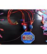 Blue metallic Brass   Necklace   free gift