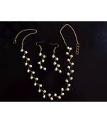 White pearl Brass   Necklace   pair of earrings & free gift