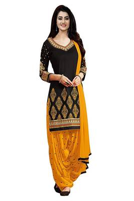 Black printed crepe salwar 2