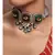 Green Yellow Gold Brass kundanNecklace