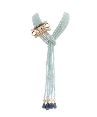 Blue Yellow Gold Brass kundanNecklace 2