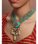 Green Turquoise Kundan Beaded Necklace