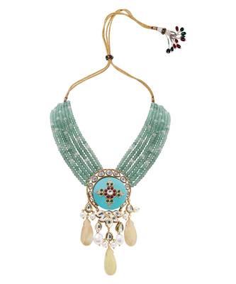 Green Turquoise Kundan Beaded Necklace 3