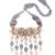 Grey Pink Kundan Enameled Necklace With Pearls
