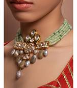 Green Yellow Gold Brass kundanNecklace