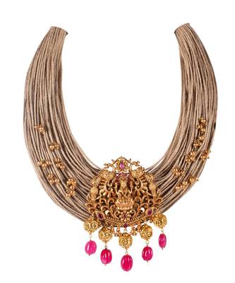 Gold Yellow Gold Brass kundanNecklace 2