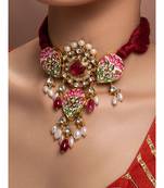 Red Yellow Gold Brass kundanNecklace