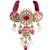 Red Pink Gold Tone Kundan Enameled Necklace