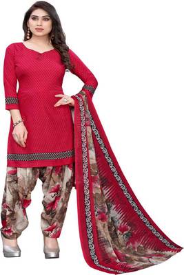 Red printed crepe salwar 1