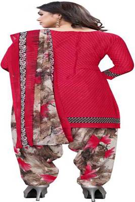 Red printed crepe salwar 2