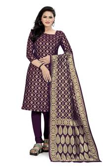 Purple woven  Art Silk salwar