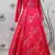 Deep pink metallic foilage Taffeta Evening Long Gown