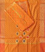 Yellow woven jacquard salwar