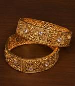 Stone Embellished Copper Made Gheru Bangles BD465