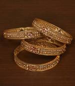 Stone Embellished Copper Made Gheru Bangles BD467