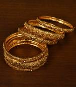 Stone Embellished Copper Made Gheru Bangles BD471