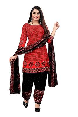 Maroon printed crepe salwar 1