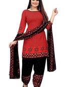 Maroon printed crepe salwar