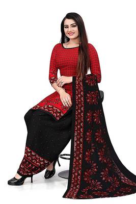 Maroon printed crepe salwar 2