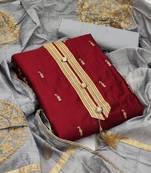 Maroon embroidered chanderi salwar