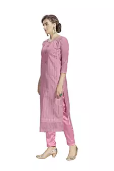 Pink hand embroidery chanderi salwar