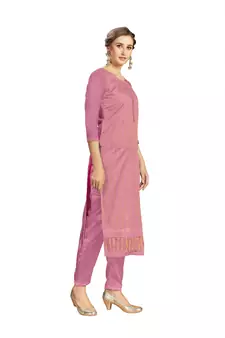 Pink hand embroidery chanderi salwar